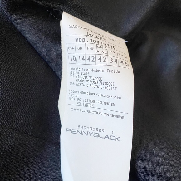 PENNYBLACK BY MAX MARA BLACK SHAWL LAPEL ACETATE LIGHTWEIGHT SATIN BLAZER - 10 - Picture 10 of 10